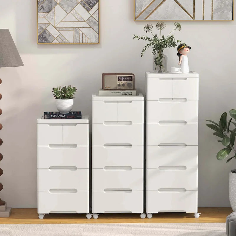 1 PCS 7-Drawer Plastic Rolling Storage Cart with 4 Universal - See Details
