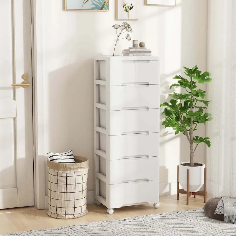 1 PCS 7-Drawer Plastic Rolling Storage Cart with 4 Universal - See Details
