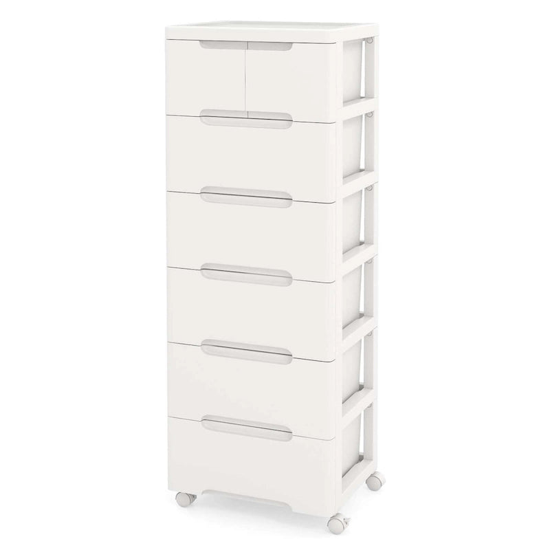 1 PCS 7-Drawer Plastic Rolling Storage Cart with 4 Universal - See Details