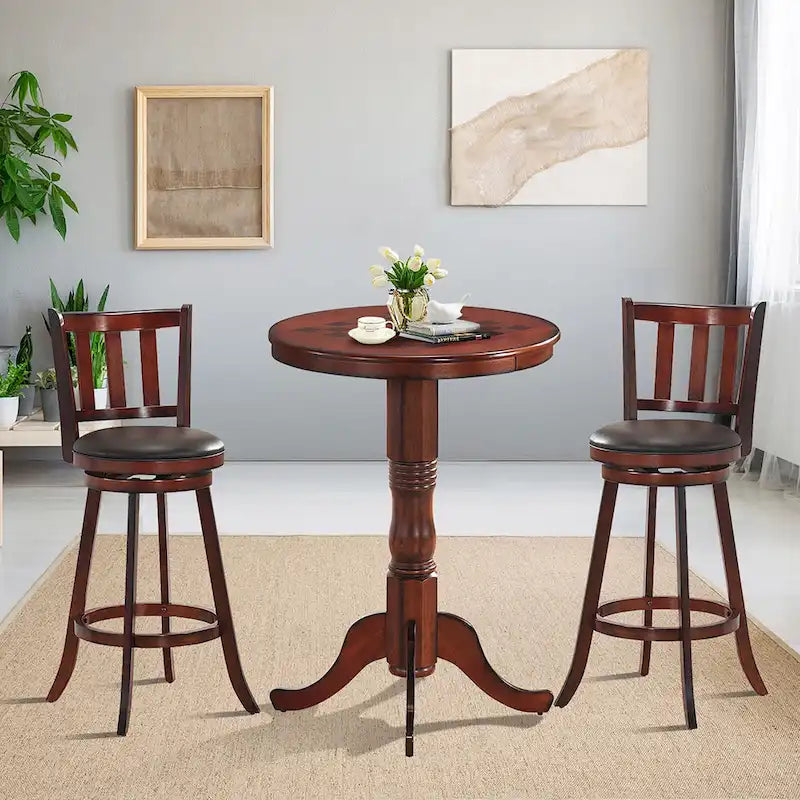 42 Pub Bar Round Table Chess Table Bistro Vintage W/Checker Top - See Details