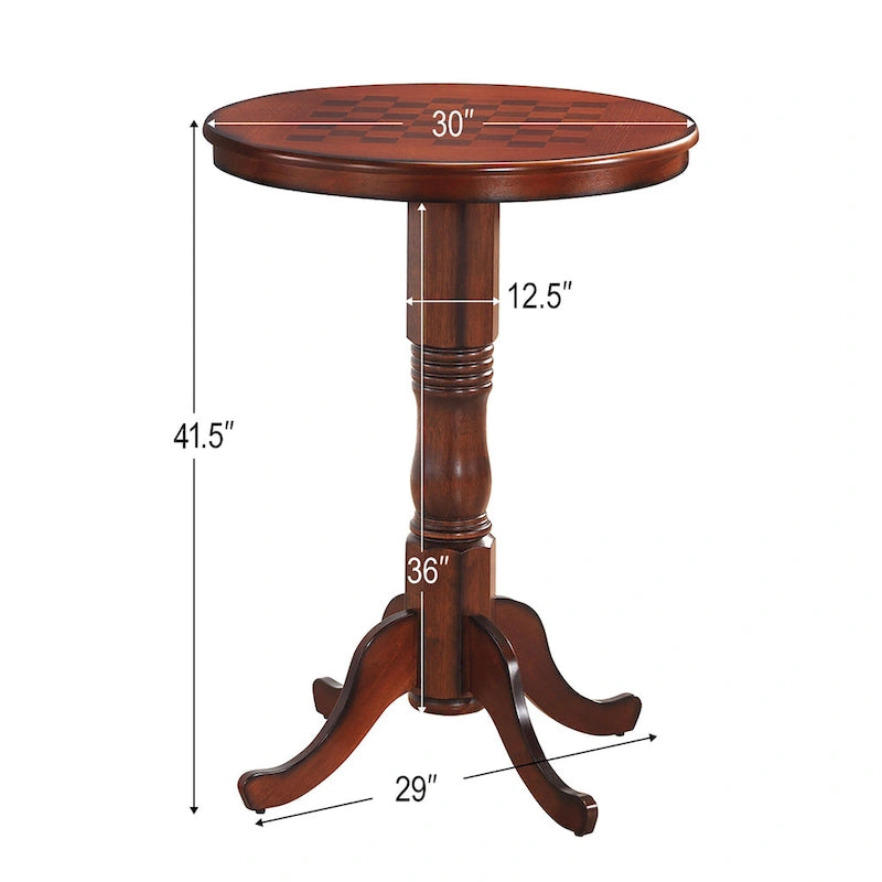 42 Pub Bar Round Table Chess Table Bistro Vintage W/Checker Top - See Details
