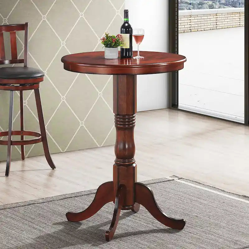 42 Pub Bar Round Table Chess Table Bistro Vintage W/Checker Top - See Details