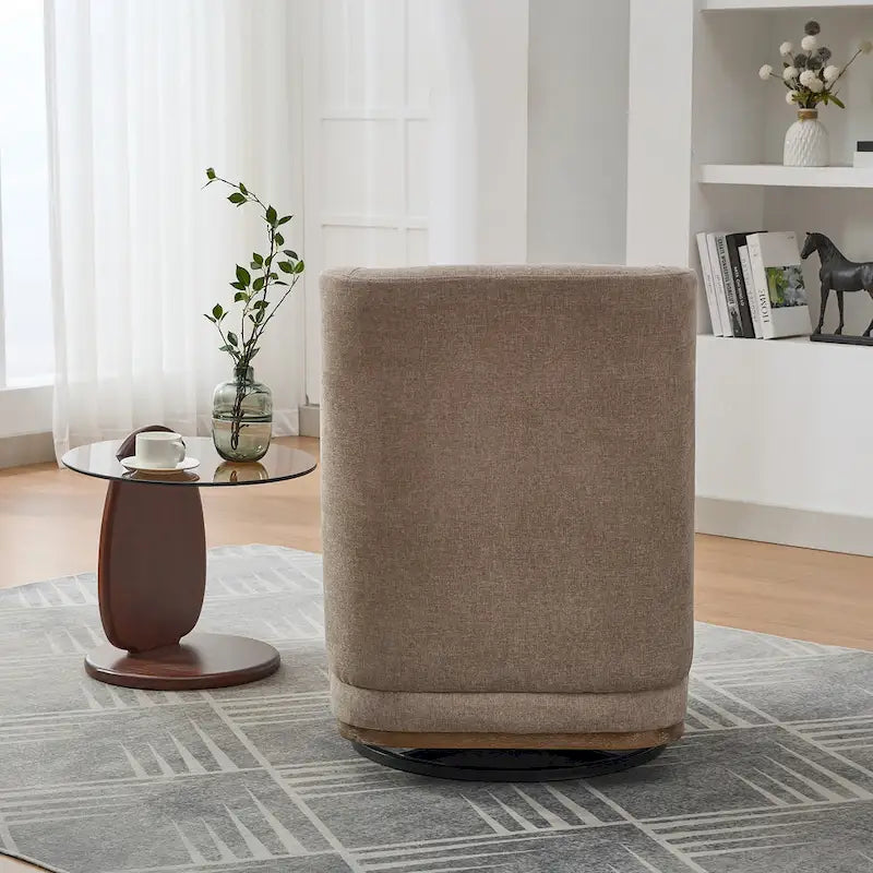 25 Seat Wide Chenille Office Accent Chair with 360 Swivel Metal Base