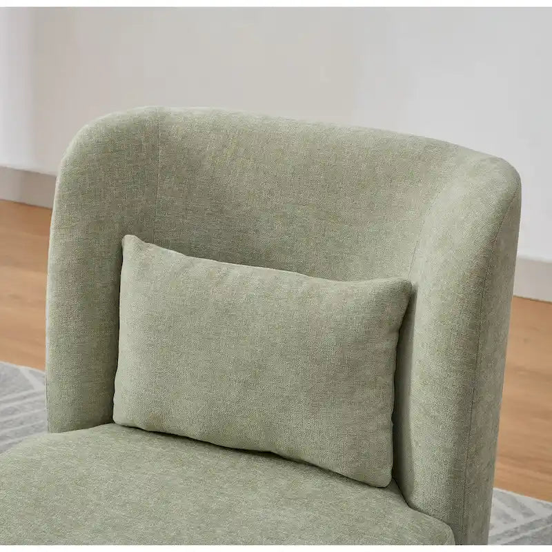 25 Seat Wide Chenille Office Accent Chair with 360 Swivel Metal Base