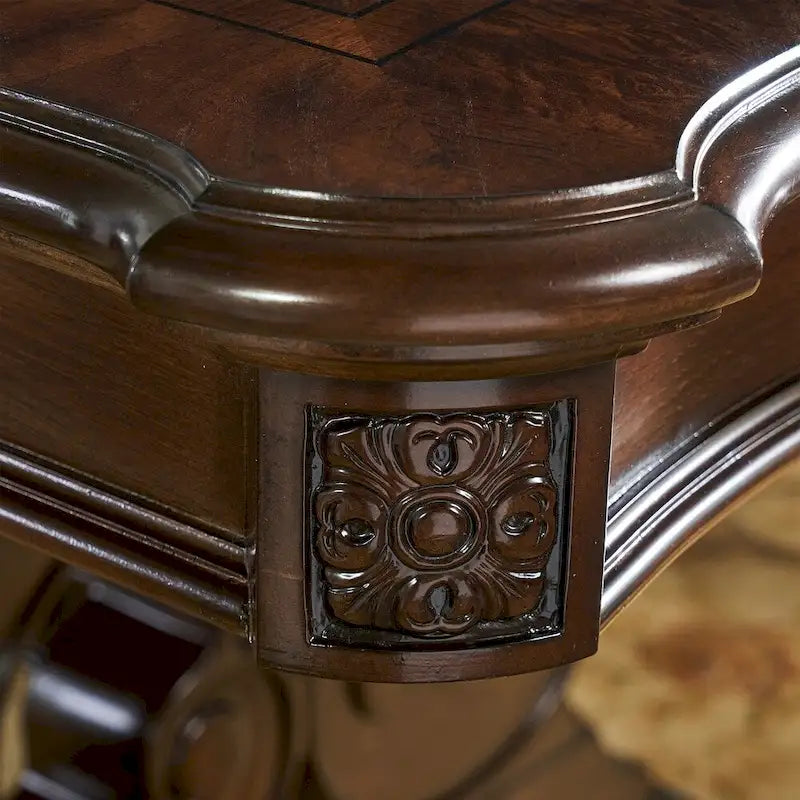 96 Inch Traditional Dining Table, Brown