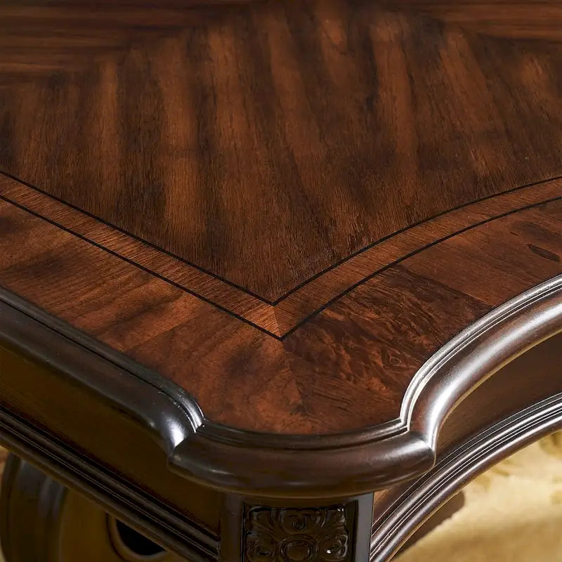 96 Inch Traditional Dining Table, Brown