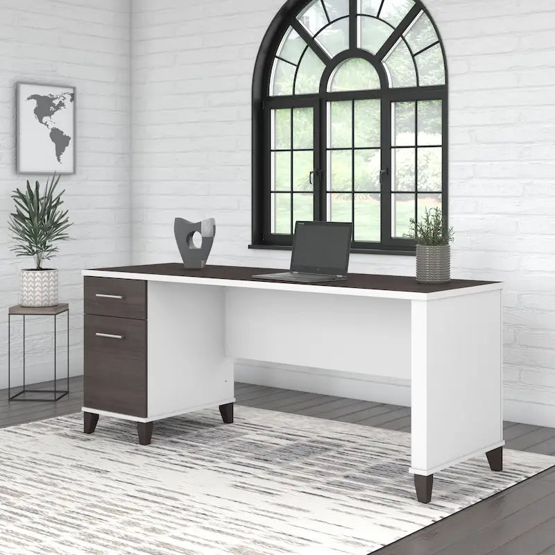 72W Office Desk with Storage Drawers