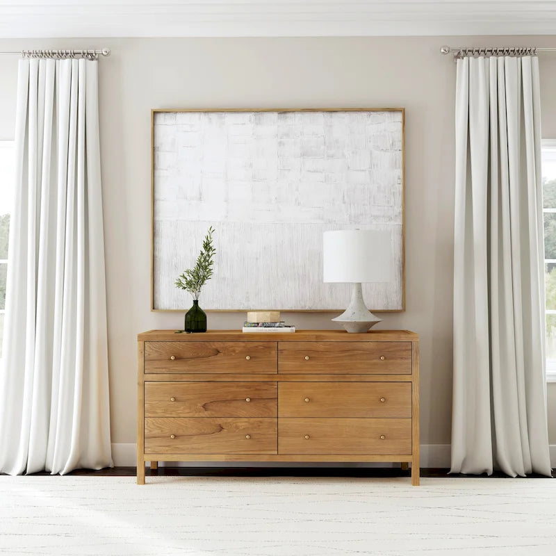 6-Drawer Wood Wide Dresser