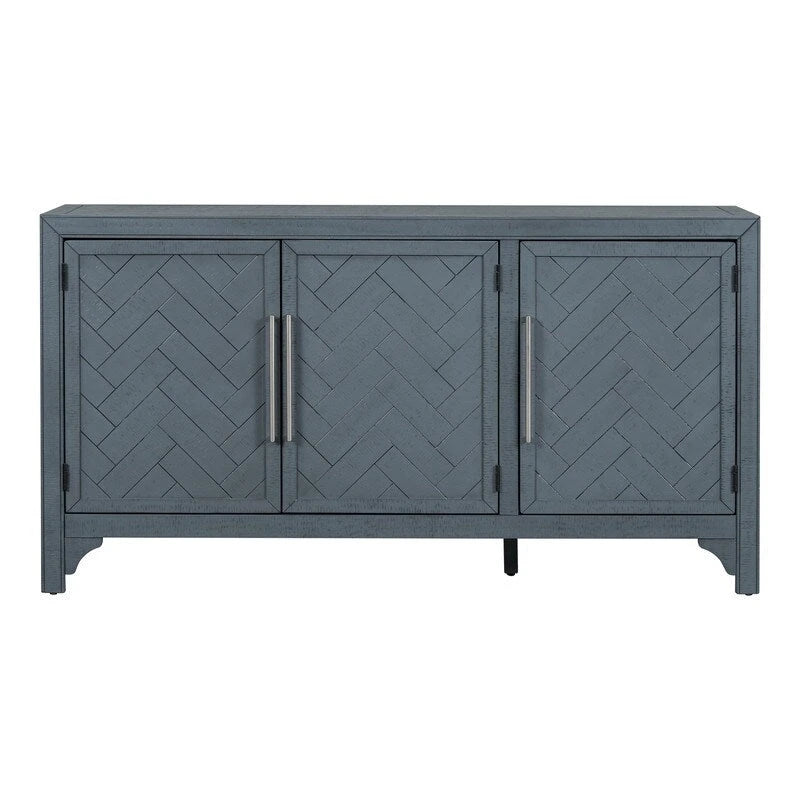 60W Cabinet Sideboard with Adjustable Shelves and Pine veneer - N/A